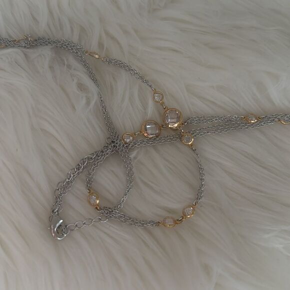 Long Gold and Silver Chain Necklace - Picture 1 of 4